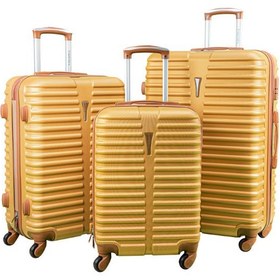تصویر چمدان سه عددی طلایی کادنزا مدل لوتوس 