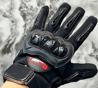 تصویر دستکش چهارفصل موتورسواری REDLINE مشکی 