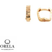 تصویر گوشواره طلا 18 عیار طرح تراش امگا 