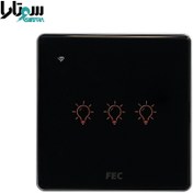 تصویر کلید وای فای لمسی مشکی FEC-SW-03 