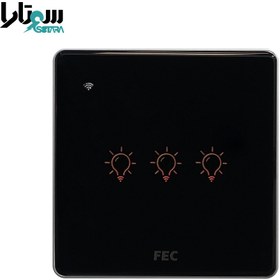 تصویر کلید وای فای لمسی مشکی FEC-SW-03 