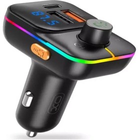 تصویر شارژر فندکی 25 وات و گیرنده بلوتوث خودرو یواس‌بی و تایپ‌سی ایکس‌او XO CAR CHARGER Bluetooth FM-transmitter 25W PD BCC09 