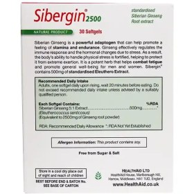 تصویر کپسول سیبرجین 2500 هلث اید 30 عدد 