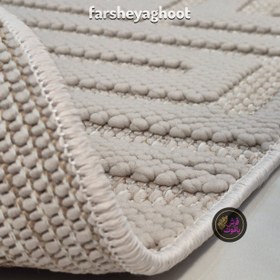 تصویر فرش ماشینی پینترستی مدرن کد 8016 کرم چرک 