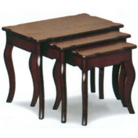تصویر میز عسلی سه تکه چوبی کد IGA-74 