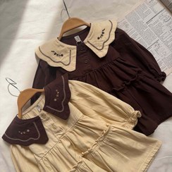 تصویر پیراهن چین دار دورنگ 