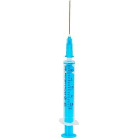 تصویر سرنگ 2.5 سی‌ سی لوئراسلیپ سه تکه G23 مینا 