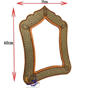 تصویر آینه مستطیل والامقام خاتم کاری 