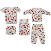 تصویر ست 5 تکه لباس نوزادی مدل کهکشانی 