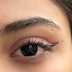 تصویر لنز فانتزی مشکی پرکلاغی Rainbow مدل F_25 