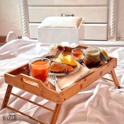 تصویر سینی پذیرایی بامبو پایه دار تاشو 