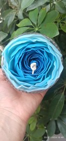 تصویر شمع گل رز آبی Blue flower candle