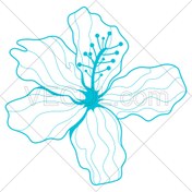 تصویر دانلود وکتور طرح گل با گلبرگ و پرچم 