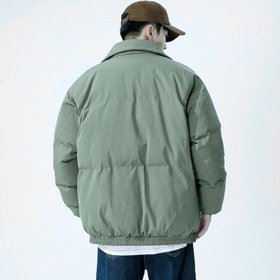 تصویر کاپشن پفی سبز زیتونی Urban Shield | کاپشن زمستانی مردانه‌زنانه مدل ارتشی کلاسیک و ضدآب Urban Shield Olive Green Puffer Jacket | Classic Waterproof Unisex Winter Coat 