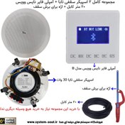 تصویر مجموعه کامل 2 اسپیکر سقفی تابا 30 وات + آمپلی فایر نایس ویس مدل NICE VOICE B Complete set of 2 30 watt Taba ceiling speakers + Nice Voice amplifier model NICE VOICE B