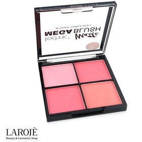 تصویر پالت رژگونه 4 رنگ تکنیک مدل Mega Blush Blush palette of 4 colors, Mega Blush technique