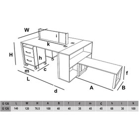 تصویر میز کارگروهی اداری خاص سازینه چوب مدل G126 