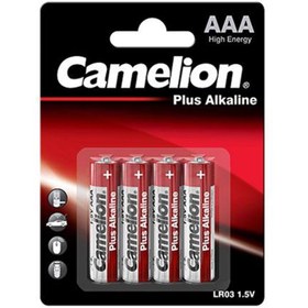 تصویر باتری ۴ تایی نیم قلمی Camelion Plus Alkaline AAA ا Camelion Plus Alkaline AAA Battery Camelion Plus Alkaline AAA Battery