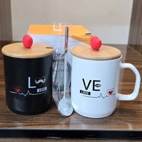 تصویر ماگ ست قلب 