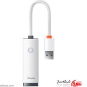 تصویر مبدل USB به RJ45 LAN بیسوس مدل BS-OH022 Baseus Lite Series Ethernet Adapter USB-A to RJ45 LAN Port (1000Mbps) white WKQX000101 WKQX000102