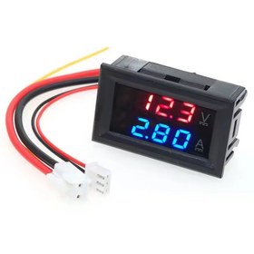 تصویر ماژول ولت متر آمپر متر 10 آمپر 100 ولت قرمز- آبی MODULE VOLTMETER 10A 100V RED-BLUE