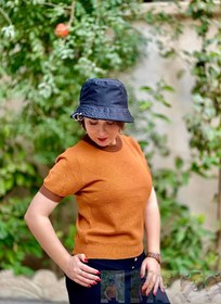 تصویر بلوز بافت پاییزی آستین کوتاه اورجینال 