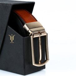 تصویر کمربند چرم طبیعی عسلی 