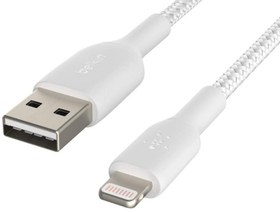 تصویر کابل شارژ USB-A به لایتنینگ بلکین به طول 1 متر مدل CAA002bt1MBK Belkin USB-A to Lightning charging cable, 1 m, CAA002bt1MBK