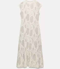 تصویر لباس میدی زنانه زارا JACQUARD MIDI DRESS 