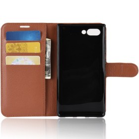 تصویر Litchi Texture Wallet Wallet Shand Protector Leather Cover Cover برای BlackBerry Key2 