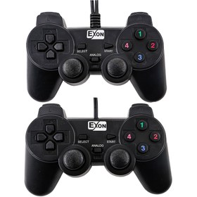 تصویر دسته بازی اکسون مدل UC-JS704S2 با سیم دو عددی شوکدار 