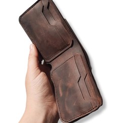 تصویر کیف پول جیبی چرم طبیعی هورس مدل افکتی 