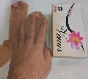 تصویر جوراب دو ربع رنگ پا زنانه شیشه ای کف دار ونوس - رنگ پا Women's two-quarter colored foot socks with Venus foam glass