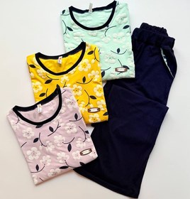 تصویر ست تیشرت و شلوار گل 