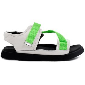 تصویر صندل بچه گانه سبز نومینو زیگزاگی Nominoo green zigzag sandal 