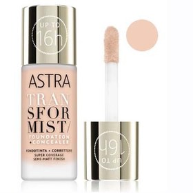 تصویر کرم پودر ترنسفورمیست آسترا 01N Astra Make-upTransformist long-lasting foundation 