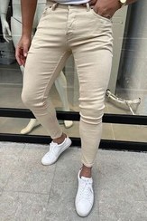 تصویر شلوار نود مردانه لباس CREAM COLOR SINY FIT ژان Denim Shorty 