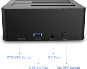 تصویر داک هارد USB 3.0 Docking Station 2.5/3.5 2.5 / 3.5 Inches USB 3.0 Aluminum Dual Bay Hard Drive Dock With SD TF Card Read for SATA HDD SSD