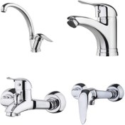 تصویر شیرآلات اهرمی دسته اردکی کروم استاندارد 