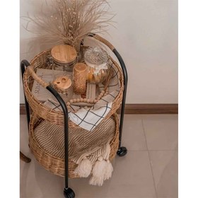 تصویر ترولی حصیری Wicker trolley