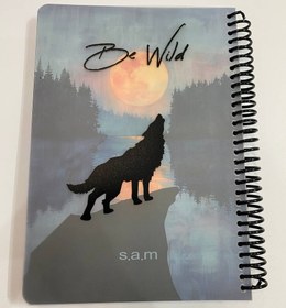 تصویر دفتر 150 برگ s.a.m سیمی جلد طلق 