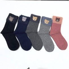 تصویر جوراب ضخیم خرسی موهر 