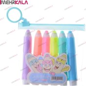 تصویر هایلایتر طرح مداد رنگی شیش عددی 