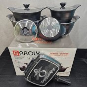 تصویر سرویس قابلمه بارولی ۱۲ پارچه چدن 