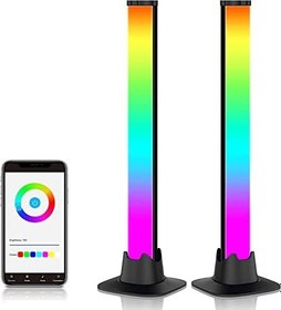 تصویر Padom Smart LED Light Bars, RGB Flow Light Bar, Gaming Lights, Ambient Lighting with 20 Scene Modes and Music Sync Modes,Bluetooth Color Light Bar for Gaming Setup, Entertainment, PC, TV, Room Decor 