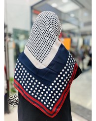 تصویر روسری خالخالی سورمه ای 110 