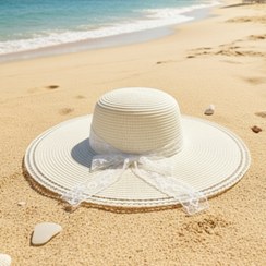 تصویر کلاه آفتابی حصیری زنانه — انتخابی ایده‌آل برای عکس‌های عاشقانه - شماره ۶ Women’s Straw Beach Hat – Romantic Outdoor Photography Sun Hat