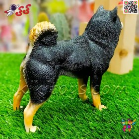 تصویر فیگور حیوانات ماکت سگ شیبا اینو اسباب بازی مشکی 1060 Shiba Inu 