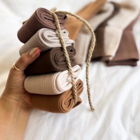 تصویر جوراب کبریتی رنگ نود 