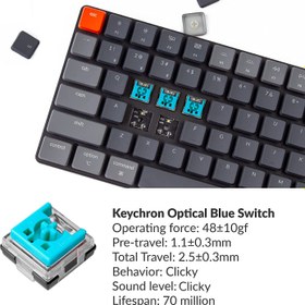 تصویر کیبورد بی سیم گیمینگ کیکورن K3 V2 75% OPT Brown SW Flat RGB ا Keychron K3 V2 RED Brown RGB Wireless Gaming Keyboard Keychron K3 V2 RED Brown RGB Wireless Gaming Keyboard